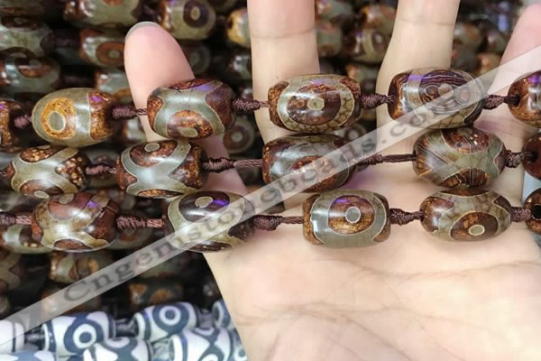 CAA2667 15.5 inches 14*21mm - 16*22mm drum tibetan agate dzi beads