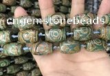 CAA2669 15.5 inches 13*22mm - 15*23mm drum tibetan agate dzi beads