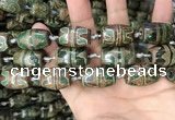 CAA2670 15.5 inches 13*22mm - 15*23mm drum tibetan agate dzi beads