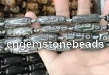 CAA2678 15.5 inches 9*29mm - 10*30mm rice tibetan agate dzi beads