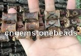 CAA2680 15.5 inches 12*18mm - 13*30mm bone tibetan agate dzi beads