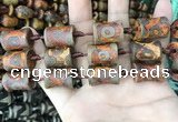 CAA2684 15.5 inches 14*19mm - 15*20mm bone tibetan agate dzi beads