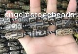 CAA2689 15.5 inches 12*30mm - 14*30mm rice tibetan agate dzi beads