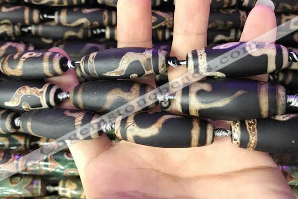 CAA2694 15.5 inches 14*38mm - 16*43mm rice tibetan agate dzi beads