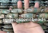 CAA2699 15.5 inches 14*38mm - 16*43mm rice tibetan agate dzi beads