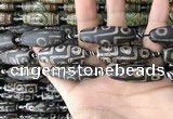 CAA2708 15.5 inches 14*38mm - 16*43mm rice tibetan agate dzi beads