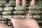 CAA2711 15.5 inches 14*38mm - 16*43mm rice tibetan agate dzi beads