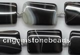 CAA272 15.5 inches 22*30mm rectangle black line agate beads