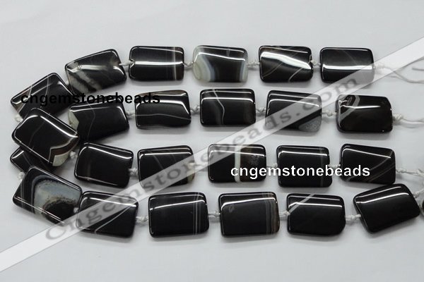 CAA272 15.5 inches 22*30mm rectangle black line agate beads