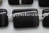 CAA273 15.5 inches 20*40mm rectangle black line agate beads