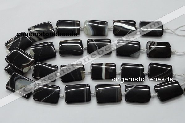 CAA273 15.5 inches 20*40mm rectangle black line agate beads