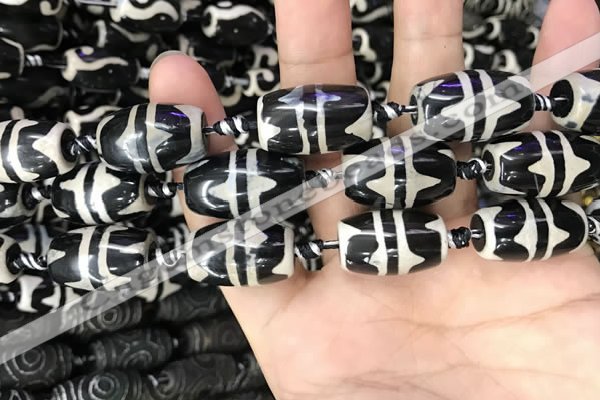 CAA2739 15.5 inches 14*21mm - 16*22mm drum tibetan agate dzi beads