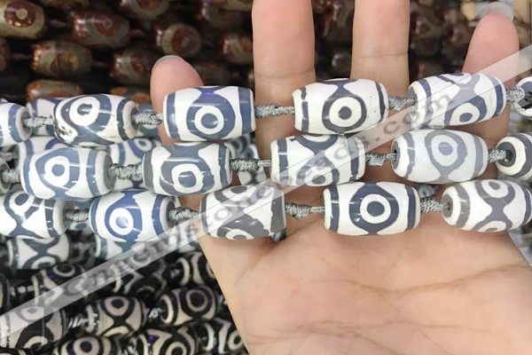 CAA2741 15.5 inches 14*21mm - 16*22mm drum tibetan agate dzi beads