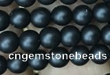 CAA2760 15.5 inches 3mm round matte black agate beads wholesale