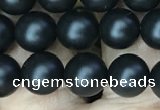 CAA2762 15.5 inches 6mm round matte black agate beads wholesale