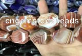 CAA2773 25*32mm - 27*35mm faceted freeform line agate beads