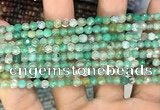 CAA2802 15 inches 4mm faceted round fire crackle agate beads wholesale