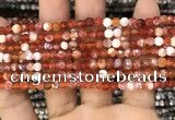 CAA2808 15 inches 4mm faceted round fire crackle agate beads wholesale