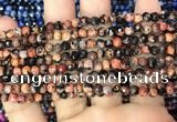 CAA2820 15 inches 4mm faceted round fire crackle agate beads wholesale