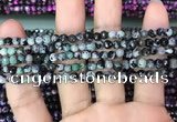 CAA2823 15 inches 4mm faceted round fire crackle agate beads wholesale