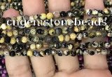 CAA2825 15 inches 4mm faceted round fire crackle agate beads wholesale