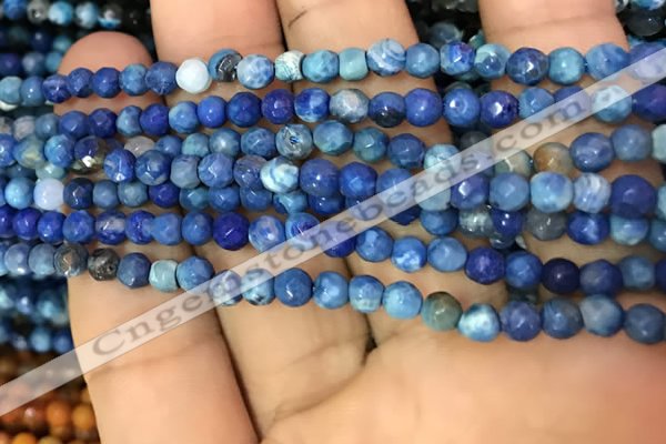 CAA2828 15 inches 4mm faceted round fire crackle agate beads wholesale