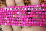 CAA2831 15 inches 4mm faceted round fire crackle agate beads wholesale