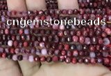 CAA2839 15 inches 4mm faceted round fire crackle agate beads wholesale