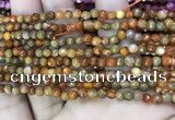 CAA2841 15 inches 4mm faceted round fire crackle agate beads wholesale