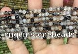 CAA2846 15 inches 4mm faceted round fire crackle agate beads wholesale