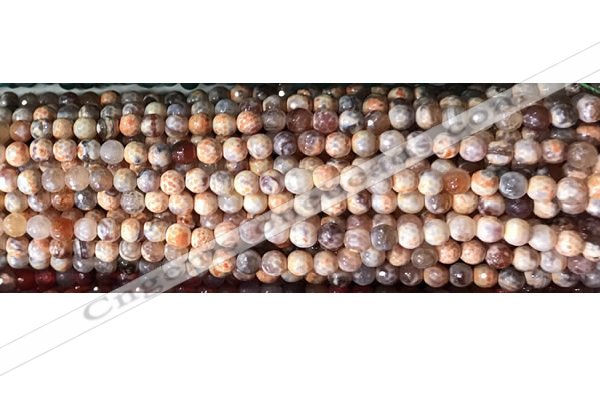 CAA2889 15 inches 6mm faceted round fire crackle agate beads wholesale