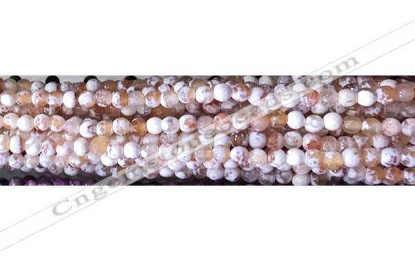 CAA2891 15 inches 6mm faceted round fire crackle agate beads wholesale