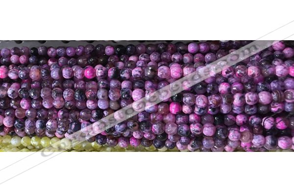 CAA2892 15 inches 6mm faceted round fire crackle agate beads wholesale