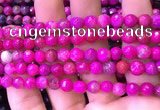 CAA2894 15 inches 6mm faceted round fire crackle agate beads wholesale