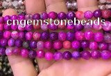 CAA2899 15 inches 6mm faceted round fire crackle agate beads wholesale