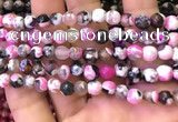 CAA2902 15 inches 6mm faceted round fire crackle agate beads wholesale