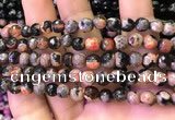 CAA2903 15 inches 6mm faceted round fire crackle agate beads wholesale
