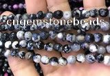 CAA2907 15 inches 6mm faceted round fire crackle agate beads wholesale