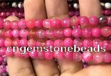 CAA2912 15 inches 6mm faceted round fire crackle agate beads wholesale