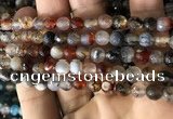 CAA2925 15 inches 6mm faceted round fire crackle agate beads wholesale