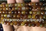 CAA2928 15 inches 6mm faceted round fire crackle agate beads wholesale