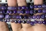 CAA2929 15 inches 6mm faceted round fire crackle agate beads wholesale