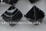 CAA294 15.5 inches 20*20*20mm black line agate gemstone beads