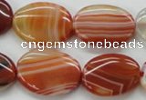 CAA295 15.5 inches 18*25mm oval red line agate gemstone beads