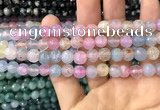 CAA2960 15 inches 8mm faceted round fire crackle agate beads wholesale