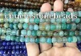 CAA2965 15 inches 8mm faceted round fire crackle agate beads wholesale