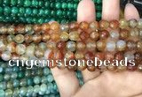 CAA2966 15 inches 8mm faceted round fire crackle agate beads wholesale