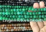 CAA2967 15 inches 8mm faceted round fire crackle agate beads wholesale