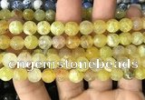 CAA2972 15 inches 8mm faceted round fire crackle agate beads wholesale