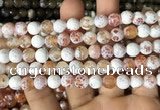 CAA2981 15 inches 8mm faceted round fire crackle agate beads wholesale